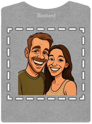 Karikatura z vlastní fotky dámské tričko Dark Gray Melange