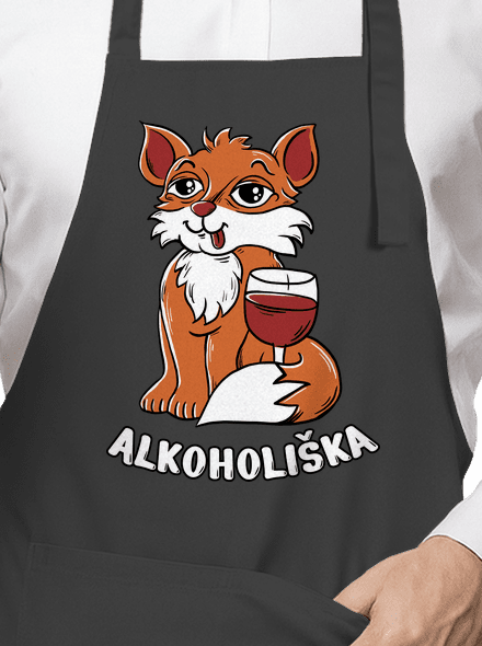 Vínová Alkoholiška zástěra Dark Grey