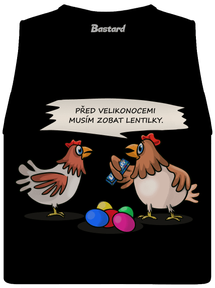 Slepice před Velikonocemi dámské tílko volné Black