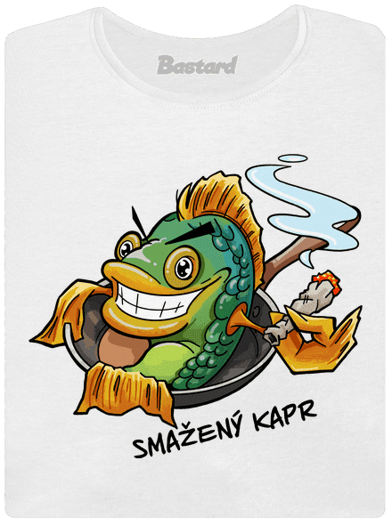 Smažený kapr dámské tričko s lemem White