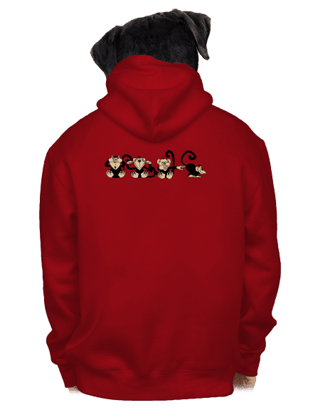 Opice pánská mikina na zip Red