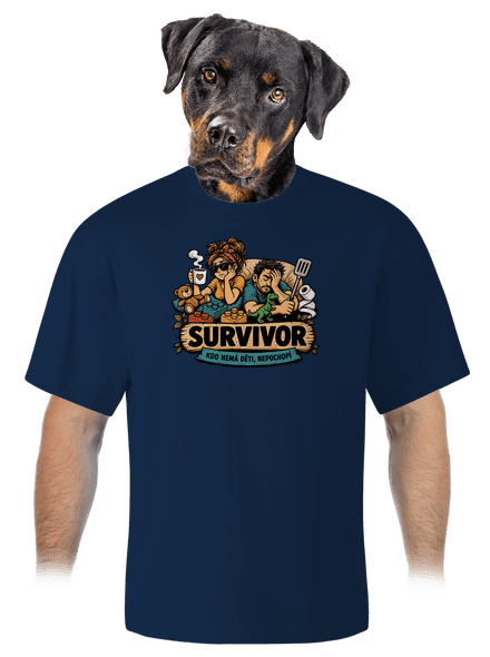 Survivor  unisex tričko oversized Midnight Blue