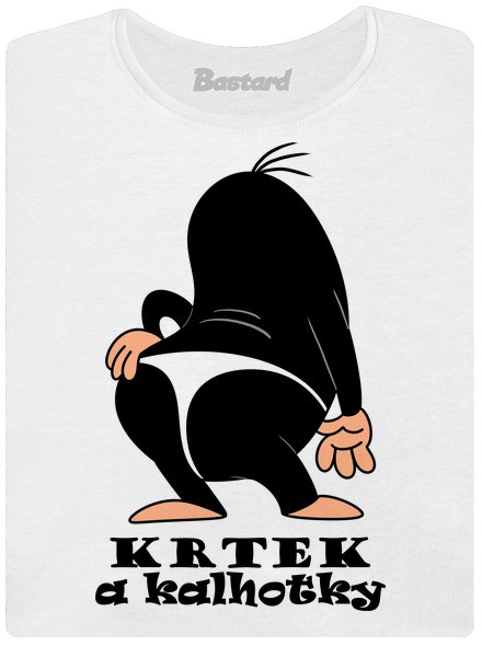 Krtek a kalhotky dámské tričko s lemem White