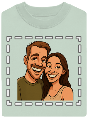 Karikatura z vlastní fotky unisex mikina bez kapuce Blush Mint