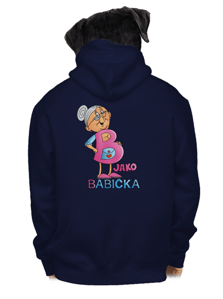 B jako babička pánská mikina na zip Navy