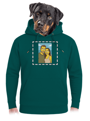 Simpsonovi z vlastní fotky unisex mikina premium Emerald Green