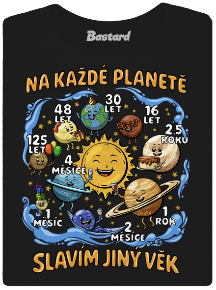Věk na planetách dámské tričko Black