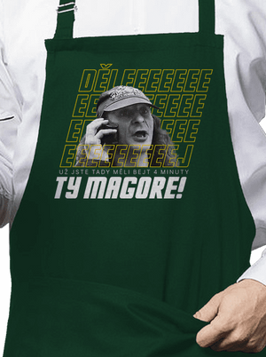 B18: Jiří Kára zástěra Bottle Green