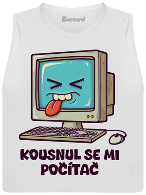 Kousnul se mi počítač dámské tílko volné White