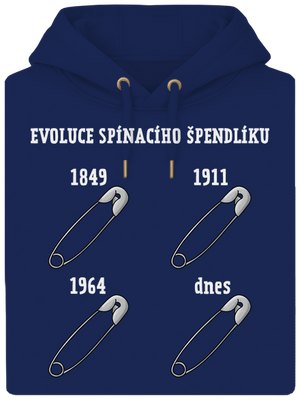 Evoluce spínacího špendlíku unisex mikina premium Navy