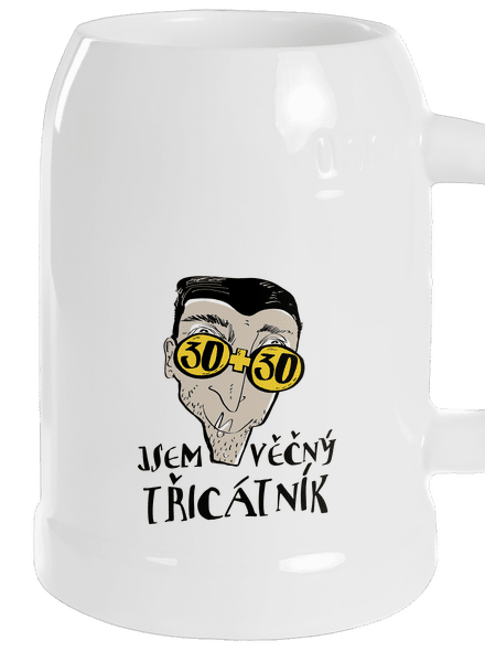 Věčný třicátník půllitr White
