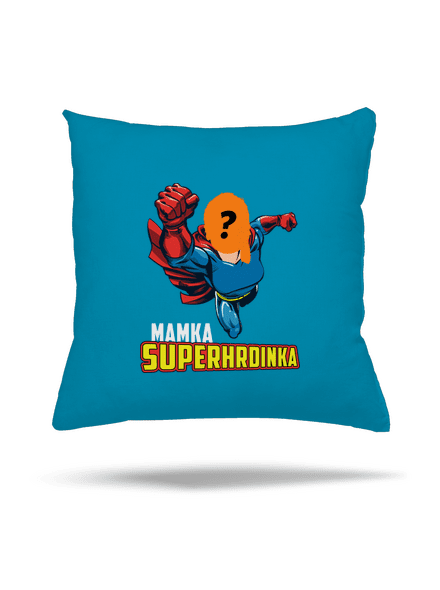 Mamka superhrdinka polštář Blue Turquoise