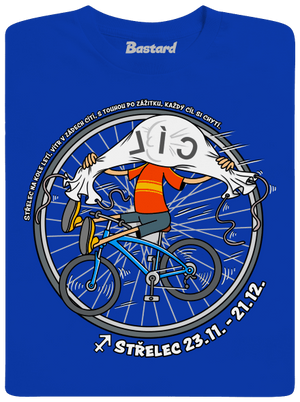 Cyklistický horoskop: Střelec pánské dlouhý rukáv Royal Blue