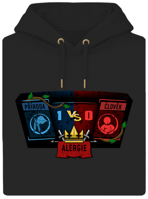 Příroda vs. člověk unisex mikina premium Dark Black