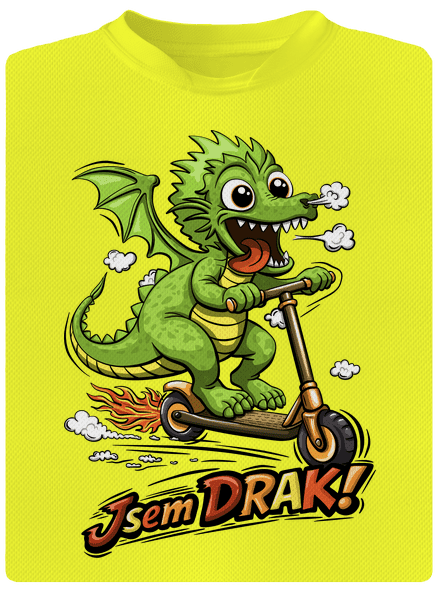 Jsem drak dětské sportovní tričko Neon Yellow