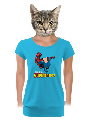Mamka superhrdinka dámské tričko s lemem Blue Atol