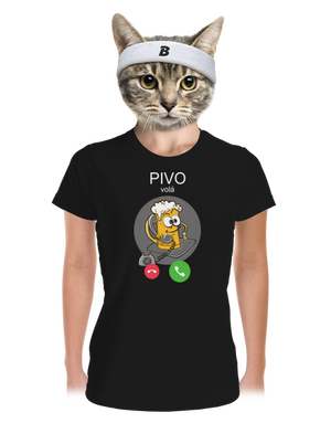 Pivo volá dámské sportovní tričko Black
