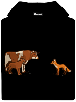 Vůl, pes a vulpes pánská mikina klokanka Black