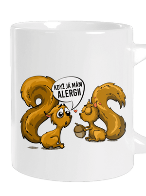 Alergická veverka velký hrnek White