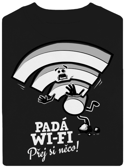 Padá wi-fi unisex mikina bez kapuce Black