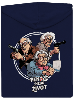 Penze nebo život pánská mikina na zip Navy