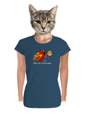 Školák dámské tričko premium Petrol Blue