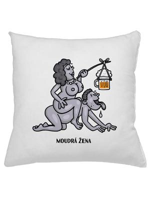 Moudrá žena polštář White