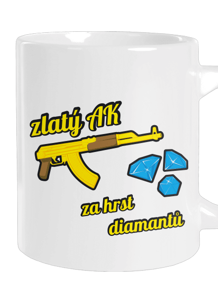 Zlatý AK velký hrnek White