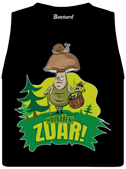 Houbaření zdar dámské tílko volné Black