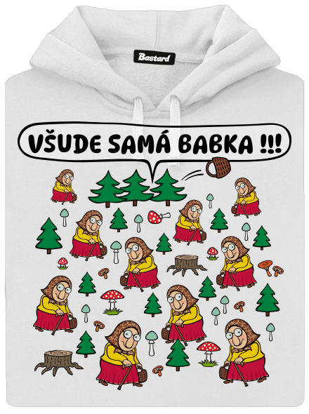 Všude samá babka dámská mikina klokanka White