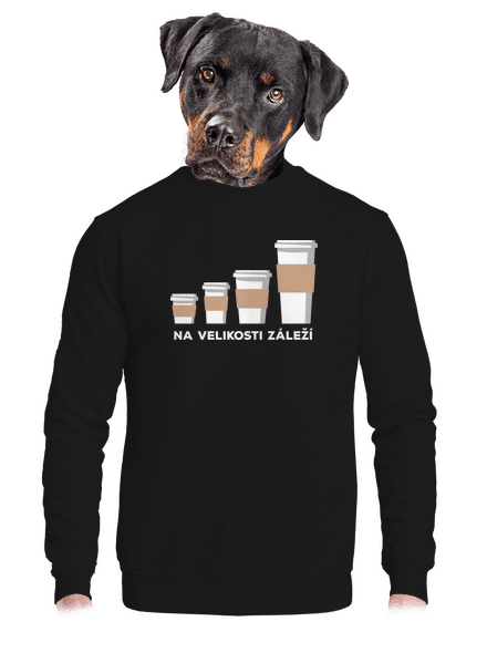 Na velikosti záleží unisex mikina bez kapuce Black