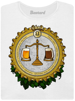 Pivní horoskop: Váha dámské tričko s lemem White