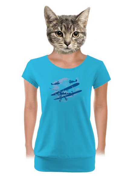 Rytíři nebes dámské tričko s lemem Blue Atol