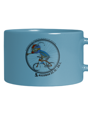 Cyklistický horoskop: Kozoroh hrnek makronka Blue Macaron