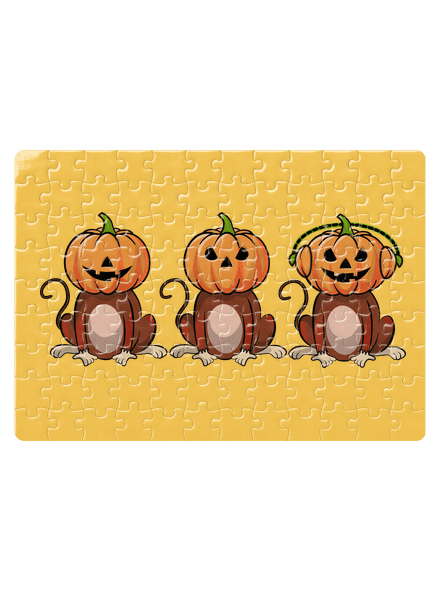 Halloween opičky puzzle White