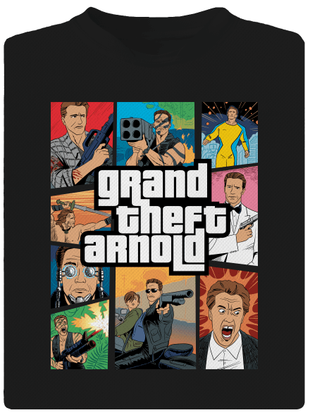Grand Theft Arnold pánské sportovní tričko Black