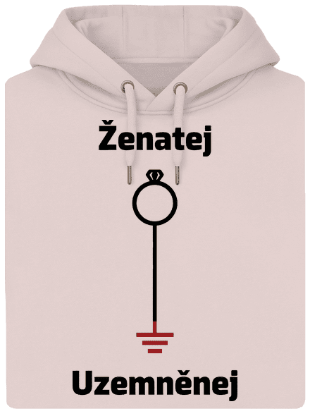 Ženatej a uzemněnej unisex mikina premium Rose Chalk