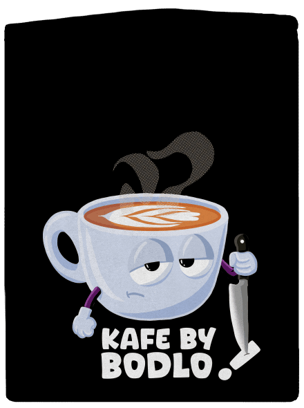 Kafe by bodlo pánská mikina na zip Black