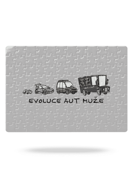 Evoluce aut muže puzzle White