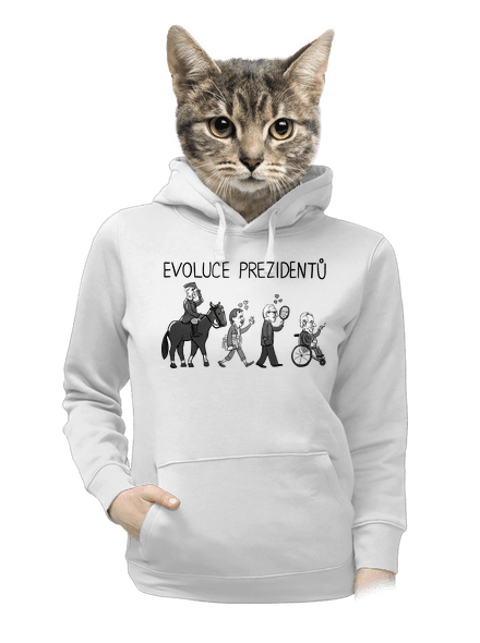 Evoluce prezidentů dámská mikina klokanka White