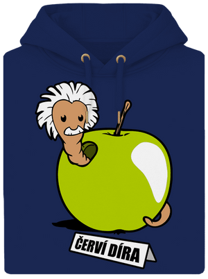 Červí díra unisex mikina premium Navy