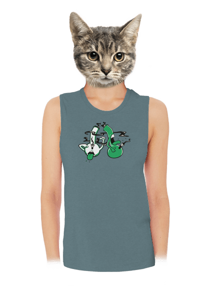 Bongo kašel dámské tílko volné Heather Deep Teal