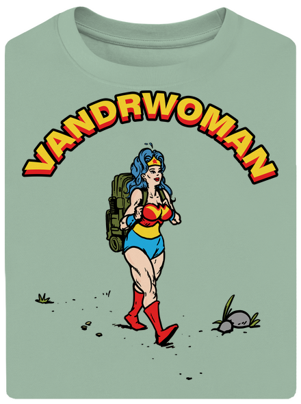 Vandrwoman unisex tričko oversized Sage