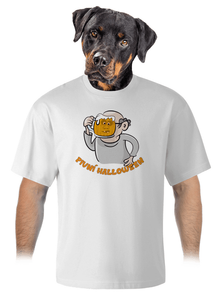 Pivní Halloween unisex tričko oversized White