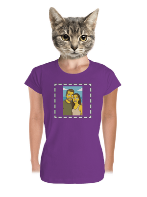 Simpsonovi z vlastní fotky dámské tričko premium Purple