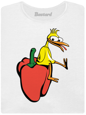 Kuře na paprice dámské tričko s lemem White