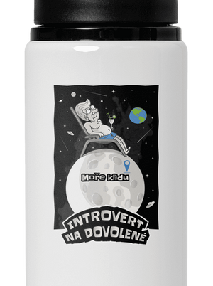 Introvert na dovolené lahev na vodu White