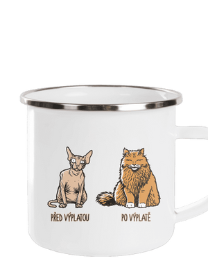 Kočka před výplatou plecháček White