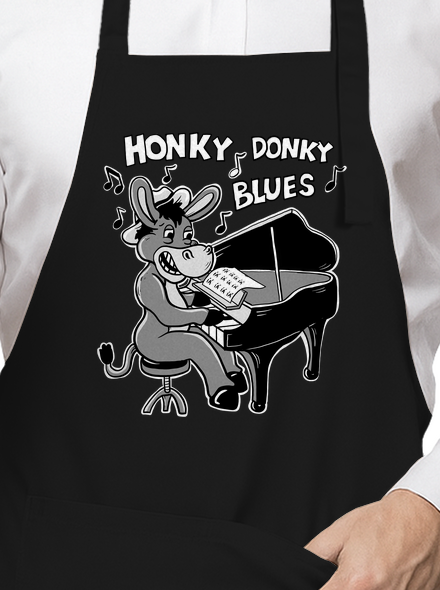 Honky donky blues zástěra Black