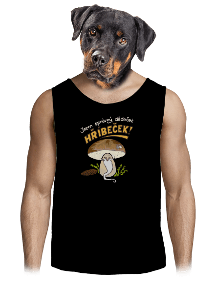 Babka a hříbeček pánské tílko Black